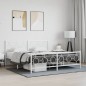 vidaXL Estructura cama metal con cabecero y estribo blanco 180x200 cm vidaXL Estructura cama metal con cabecero y estribo blanco 180x200 cm