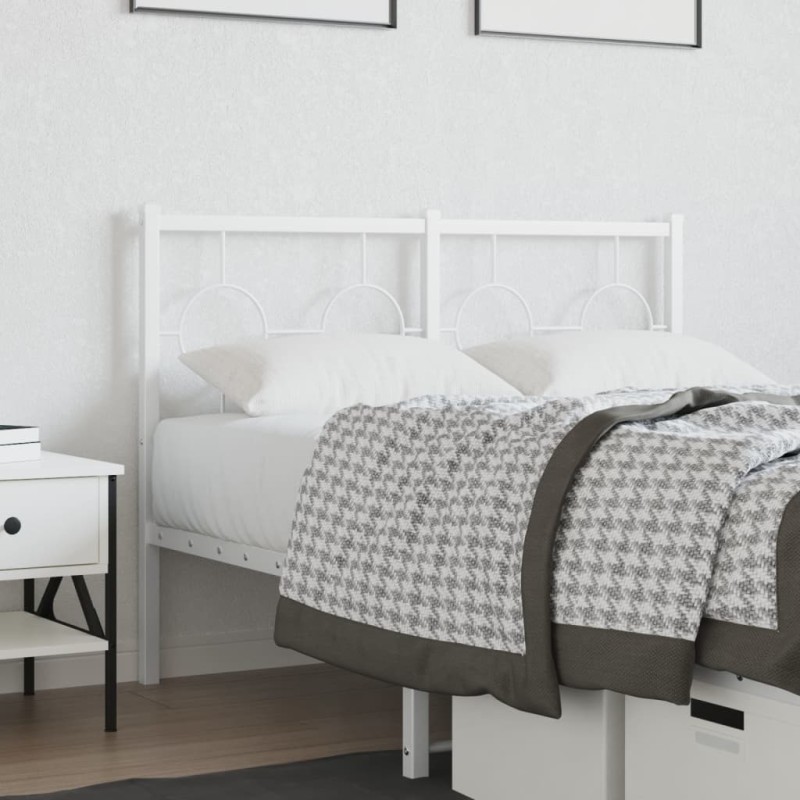 vidaXL Cabecero de metal blanco 120 cm vidaXL Cabecero de metal blanco 120 cm