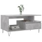 vidaXL Mesa de centro madera contrachapada gris hormigón 90x49x45 cm vidaXL Mesa de centro madera contrachapada gris hormigón 90x49x45 cm