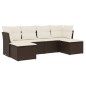 vidaXL Set sofás de jardín 6 piezas y cojines ratán sintético marrón vidaXL Set sofás de jardín 6 piezas y cojines ratán sintético marrón