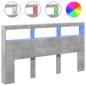 vidaXL Cabecero de cama con luz LED gris hormigón 180x17x102 cm vidaXL Cabecero de cama con luz LED gris hormigón 180x17x102 cm
