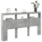 vidaXL Cabecero de cama con luz LED gris hormigón 180x17x102 cm vidaXL Cabecero de cama con luz LED gris hormigón 180x17x102 cm