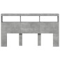 vidaXL Cabecero de cama con luz LED gris hormigón 180x17x102 cm vidaXL Cabecero de cama con luz LED gris hormigón 180x17x102 cm