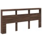 vidaXL Cabecero de cama con luz LED marrón roble 220x17x102 cm