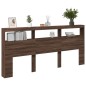 vidaXL Cabecero de cama con luz LED marrón roble 220x17x102 cm