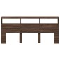 vidaXL Cabecero de cama con luz LED marrón roble 220x17x102 cm