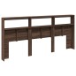 vidaXL Cabecero de cama con luz LED marrón roble 220x17x102 cm