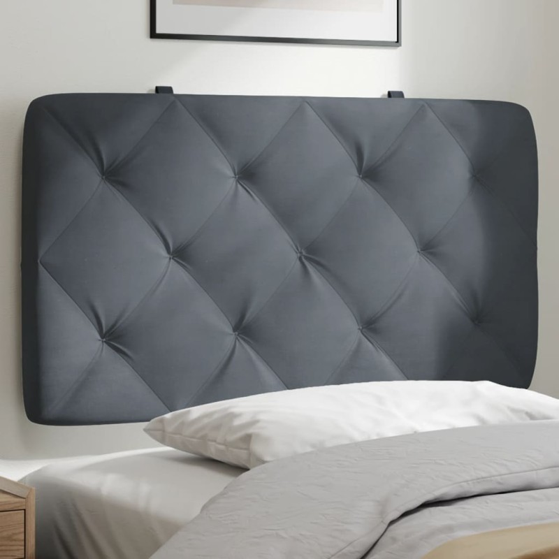 vidaXL Cabecero de cama acolchado terciopelo gris oscuro 80 cm vidaXL Cabecero de cama acolchado terciopelo gris oscuro 80 cm
