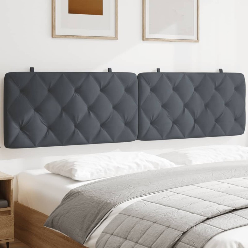 vidaXL Cabecero de cama acolchado terciopelo gris oscuro 200 cm vidaXL Cabecero de cama acolchado terciopelo gris oscuro 200 cm