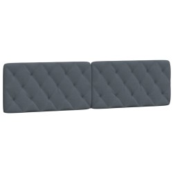 vidaXL Cabecero de cama acolchado terciopelo gris oscuro 200 cm