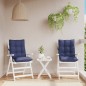 vidaXL Cojines de silla de respaldo bajo 2 uds tela azul marino