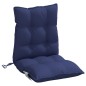vidaXL Cojines de silla de respaldo bajo 2 uds tela azul marino