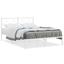 vidaXL Estructura de cama con cabecero metal blanca 140x200 cm