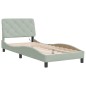 vidaXL Estructura cama con luces LED terciopelo gris claro 80x200 cm vidaXL Estructura cama con luces LED terciopelo gris claro 80x200 cm