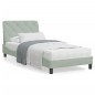 vidaXL Estructura cama con luces LED terciopelo gris claro 90x200 cm vidaXL Estructura cama con luces LED terciopelo gris claro 90x200 cm