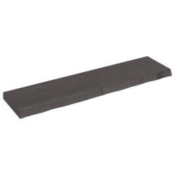 vidaXL Encimera baño madera maciza tratada gris oscuro 120x30x(2-6) cm