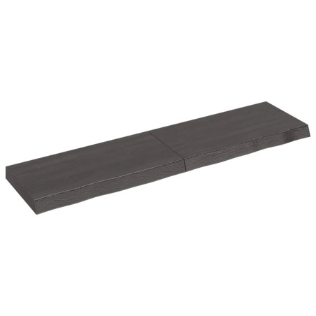 vidaXL Encimera baño madera maciza tratada gris oscuro 120x30x(2-6) cm