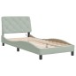 vidaXL Estructura cama con luces LED terciopelo gris claro 90x200 cm vidaXL Estructura cama con luces LED terciopelo gris claro 90x200 cm