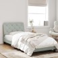 vidaXL Estructura cama con luces LED terciopelo gris claro 90x200 cm vidaXL Estructura cama con luces LED terciopelo gris claro 90x200 cm