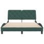 vidaXL Estructura de cama con luces terciopelo verde oscuro 120x200 cm vidaXL Estructura de cama con luces terciopelo verde oscuro 120x200 cm