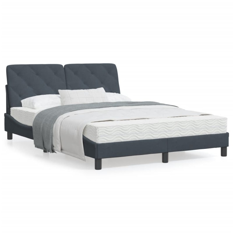 vidaXL Estructura de cama luces LED terciopelo gris oscuro 120x200 cm vidaXL Estructura de cama luces LED terciopelo gris oscuro 120x200 cm