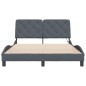 vidaXL Estructura de cama luces LED terciopelo gris oscuro 120x200 cm vidaXL Estructura de cama luces LED terciopelo gris oscuro 120x200 cm