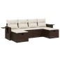 vidaXL Set sofás de jardín 6 piezas y cojines ratán sintético marrón vidaXL Set sofás de jardín 6 piezas y cojines ratán sintético marrón