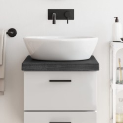 vidaXL Encimera baño madera maciza tratada gris oscuro 40x50x(2-6) cm