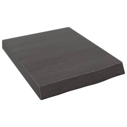 vidaXL Encimera baño madera maciza tratada gris oscuro 40x50x(2-6) cm