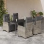 vidaXL Set comedor de jardín 5 pzas cojines ratán sintético gris claro vidaXL Set comedor de jardín 5 pzas cojines ratán sintético gris claro