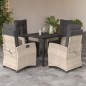 vidaXL Set comedor de jardín 5 pzas cojines ratán sintético gris claro vidaXL Set comedor de jardín 5 pzas cojines ratán sintético gris claro