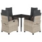 vidaXL Set comedor de jardín 5 pzas cojines ratán sintético gris claro vidaXL Set comedor de jardín 5 pzas cojines ratán sintético gris claro