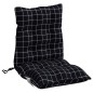 vidaXL Cojines de silla respaldo bajo 6 uds tela Oxford cuadros negro