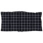 vidaXL Cojines de silla respaldo bajo 6 uds tela Oxford cuadros negro
