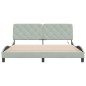 vidaXL Estructura cama con luces LED terciopelo gris claro 180x200 cm vidaXL Estructura cama con luces LED terciopelo gris claro 180x200 cm