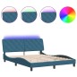 vidaXL Estructura de cama con luces LED terciopelo azul 160x200 cm vidaXL Estructura de cama con luces LED terciopelo azul 160x200 cm