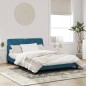vidaXL Estructura de cama con luces LED terciopelo azul 160x200 cm vidaXL Estructura de cama con luces LED terciopelo azul 160x200 cm