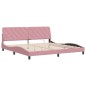 vidaXL Estructura de cama con luces LED terciopelo rosa 200x200 cm vidaXL Estructura de cama con luces LED terciopelo rosa 200x200 cm