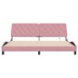 vidaXL Estructura de cama con luces LED terciopelo rosa 200x200 cm vidaXL Estructura de cama con luces LED terciopelo rosa 200x200 cm