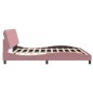 vidaXL Estructura de cama con luces LED terciopelo rosa 200x200 cm vidaXL Estructura de cama con luces LED terciopelo rosa 200x200 cm