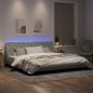 vidaXL Estructura cama con luces LED terciopelo gris claro 200x200 cm
