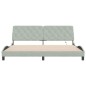 vidaXL Estructura cama con luces LED terciopelo gris claro 200x200 cm