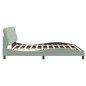 vidaXL Estructura cama con luces LED terciopelo gris claro 200x200 cm