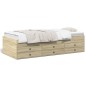 vidaXL Tumbona con cajones madera ingeniería roble Sonoma 90x200 cm vidaXL Tumbona con cajones madera ingeniería roble Sonoma 90x200 cm