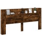 vidaXL Cabecero de cama con LED roble ahumado 200x16,5x103,5 cm vidaXL Cabecero de cama con LED roble ahumado 200x16,5x103,5 cm