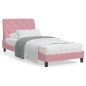 vidaXL Estructura de cama con cabecero de terciopelo rosa 90x200 cm vidaXL Estructura de cama con cabecero de terciopelo rosa 90x200 cm