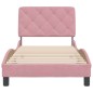 vidaXL Estructura de cama con cabecero de terciopelo rosa 90x200 cm vidaXL Estructura de cama con cabecero de terciopelo rosa 90x200 cm