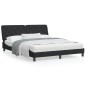 vidaXL Estructura de cama con cabecero de terciopelo negro 160x200 cm vidaXL Estructura de cama con cabecero de terciopelo negro 160x200 cm