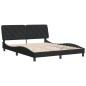 vidaXL Estructura de cama con cabecero de terciopelo negro 160x200 cm vidaXL Estructura de cama con cabecero de terciopelo negro 160x200 cm
