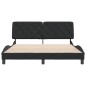 vidaXL Estructura de cama con cabecero de terciopelo negro 160x200 cm vidaXL Estructura de cama con cabecero de terciopelo negro 160x200 cm